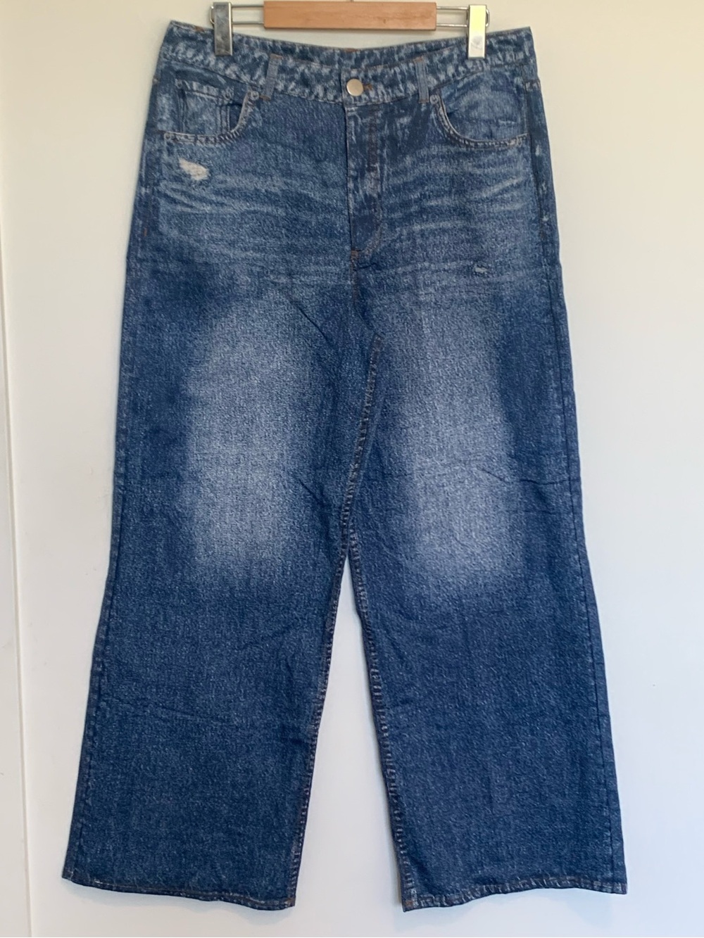 Joie High Rise Wide Leg Sweatpant Jeans Denim Look Soft stretch Size Large